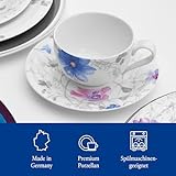 Villeroy & Boch Mariefleur Gris Basic Kaffee Set / Elegantes Geschirr aus Porzellan mit Blumenmuster / 18 teilig für 6 Personen - 3
