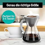 Kaffeebereiter „Pour Over“ (Medium, Standard). Kaffeekanne mit Dauerfilter aus Edelstahl. Dripper zum Aufbrühen des Kaffees - 4