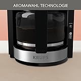 Krups KM321 Proaroma Plus Glas-Kaffeemaschine, 10 Tassen, 1100 W, modernes Design, schwarz mit Edelstahlapplikationen - 6