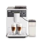 Melitta Caffeo CI E 970-101, Kaffeevollautomat, One-Touch-Funktion, LCD-Display, Milchbehälter, Silber