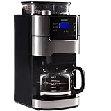 Ultratec Kaffeemaschine / Kaffee-Vollautomat mit Mahlwerk und Timerfunktion, Edelstahl/Schwarz