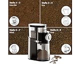 ROMMELSBACHER EKM 200 elektrische Kaffeemühle mit Scheibenmahlwerk / Kaffeepulver täglich frisch / 9 Stufen-Mahlgrad / Mengendosierung / 110 W / schwarz - 8