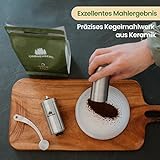 Hand-Kaffeemühle mit Keramik-Mahlwerk von Grönenberg | Manuelle Kaffeemühle | Espresso-Mühle | Edelstahl | Stufenlose Mahlgradeinstellung - 2
