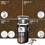 ROMMELSBACHER EKM 300 elektrische Kaffeemühle mit Kegelmahlwerk / Kaffeepulver täglich frisch / 12 Stufen-Mahlgrad / Mengendosierung / 150 W / schwarz,silber - 6