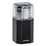 Cloer 7580 Elektrische Kaffeemühle / 200 W / für 70 g Kaffeebohnen / abnembarer Edelstahlbehälter / schwarz