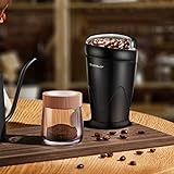 Aigostar_Elektrische Kaffeemühle, Kraftvolle 150 Watt Schlagmesser, Kaffeebohnen, Nuß und Gewürz Mühle mit Edelstahl Klingen, 60g, Schwarz - 8