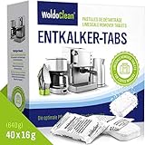 WoldoClean 50x Entkalker-Tabletten Entkalkertabs für Kaffeevollautomaten Kaffeemaschinen und Wasserkocher Entkalkungstabletten