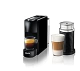Krups Nespresso XN1118 Kaffeekapselmaschine Essenza Mini mit Aeroccino (1260 W, Thermoblock-Heizsystem, 0,7 l, 19 bar) schwarz