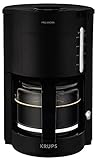 Krups F30908 Krups ProAroma Glas-Kaffeemaschine, 10 Tassen, 1.050 W im modernen Design, schwarz