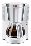 Melitta 1011-05 Look de Luxe Kaffeefiltermaschine -Aromaselector -Tropfstopp weiß/edelstahl