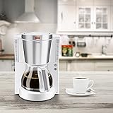Melitta 1011-05 Look de Luxe Kaffeefiltermaschine -Aromaselector -Tropfstopp weiß/edelstahl - 7
