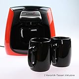 Korona 12208 Kompakt-Kaffeemaschine 12208-Rot-Schwarz, inkl. Permanentfilter| ink. 2 Keramik-Tassen Mini-Kaffeeautomat, rot - 6
