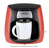 Korona 12208 Kompakt-Kaffeemaschine 12208-Rot-Schwarz, inkl. Permanentfilter| ink. 2 Keramik-Tassen Mini-Kaffeeautomat, rot - 2