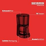 SEVERIN KA 9543 Kaffeemaschine (Für gemahlenen Filterkaffee, 10 Tassen, Inkl. Glaskanne) edelstahl/schwarz - 4
