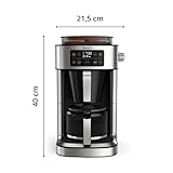 Krups KM760D Aroma Partner Filterkaffeemaschine | herausnehmbare, luftdichte Kaffee-Vorratsbox | präzise Kaffee-Portionierung mit Dosierhebel | für 2-10 Tassen | 1,25 Liter Kapazität | schwarz/silber - 2