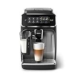 Philips 3200 Serie EP3246/70 Kaffeevollautomat, 5 Kaffeespezialitäten (LatteGo Milchsystem) Schwarz/Silber-lackiert