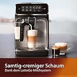 Philips 3200 Serie EP3246/70 Kaffeevollautomat, 5 Kaffeespezialitäten (LatteGo Milchsystem) Schwarz/Silber-lackiert - 3