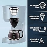 KHG KA-128S Filter-Kaffeemaschine inkl. Glaskanne, Permanentfilter & Warmhaltefunktion, schwarz, 1,25 Liter 750 Watt - 5