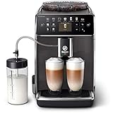 Saeco GranAroma Kaffeevollautomat SM6580/10 (14 Kaffeespezialitäten, 4 Benutzerprofile, Farbiges TFT-Display) Grau