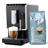 Tchibo Kaffee Vollautomat Esperto Latte mit Milchaufschäumfunktion inkl. 1kg Barista Caffè Crema für Caffè Crema, Espresso und Milchspezialitäten, Anthrazit
