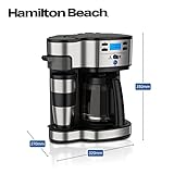 Hamilton Beach – Kaffeemaschine Mit Zweifachem Brühsystem, Thermosbecher Inklusive, Bis Zu 12 Tassen Kaffee, Edelstahl Filterkaffeemaschine, Programmierbarer Timer, Edelstahl/Schwarz (49980A-CE) - 7